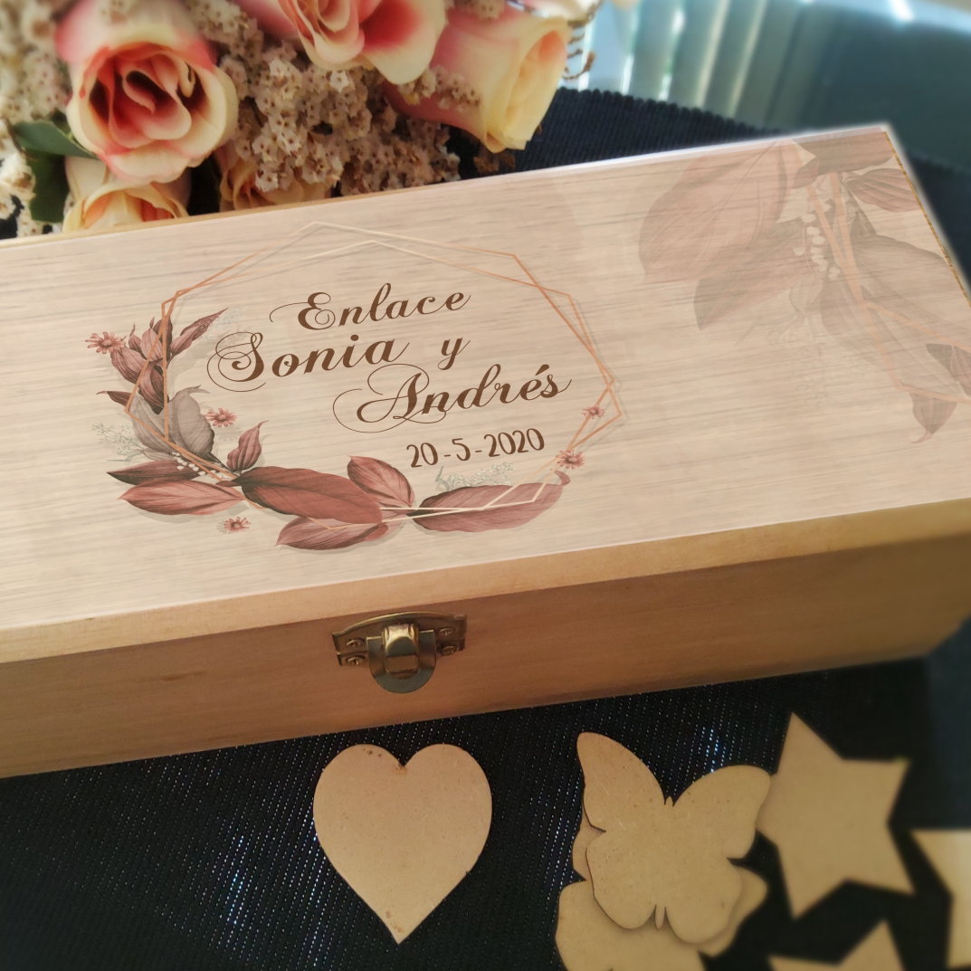 caja para firmas boda personalizada
